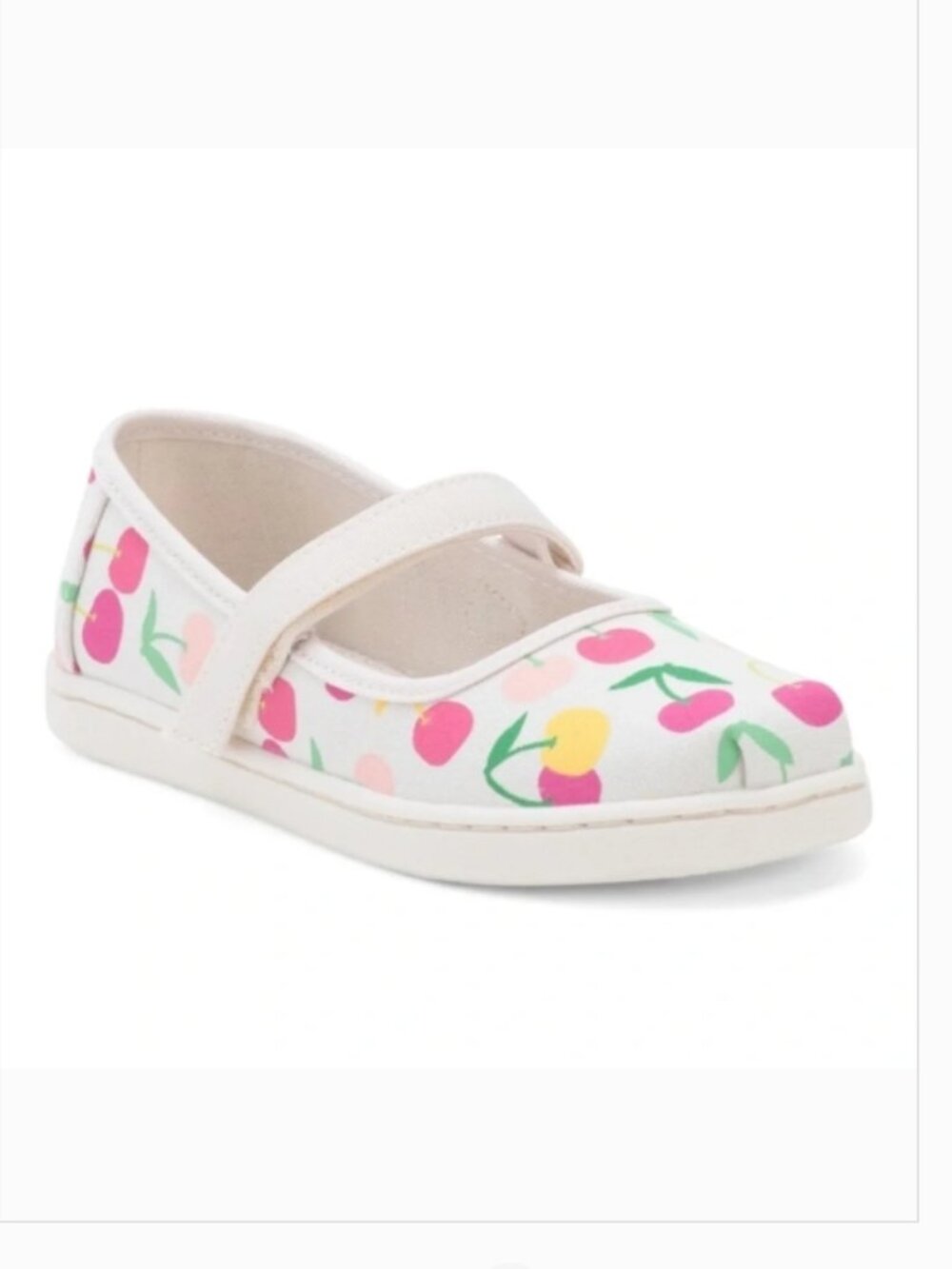 NWT TOMS Mary Jane Girls Cherry Printed Sneakers Flat Shoes